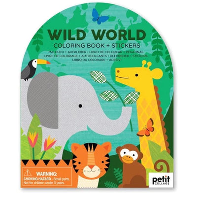 Coloring Book With Stickers - Wild World