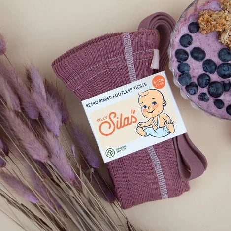 Silly Silas Footless Cotton Tights - Acai Smoothie